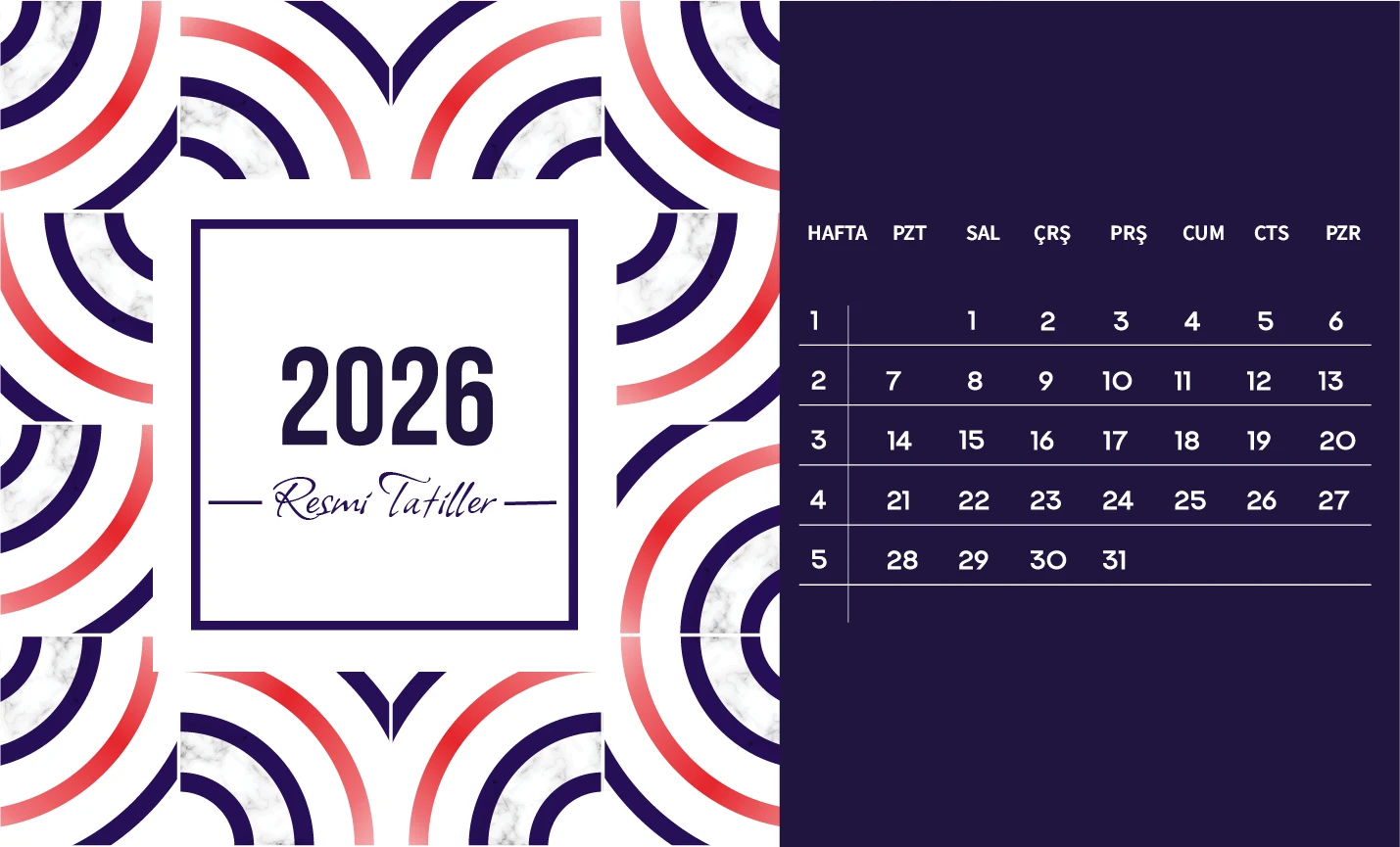 2026 Resmî Tatil Günleri ve Mesai Hesaplama
